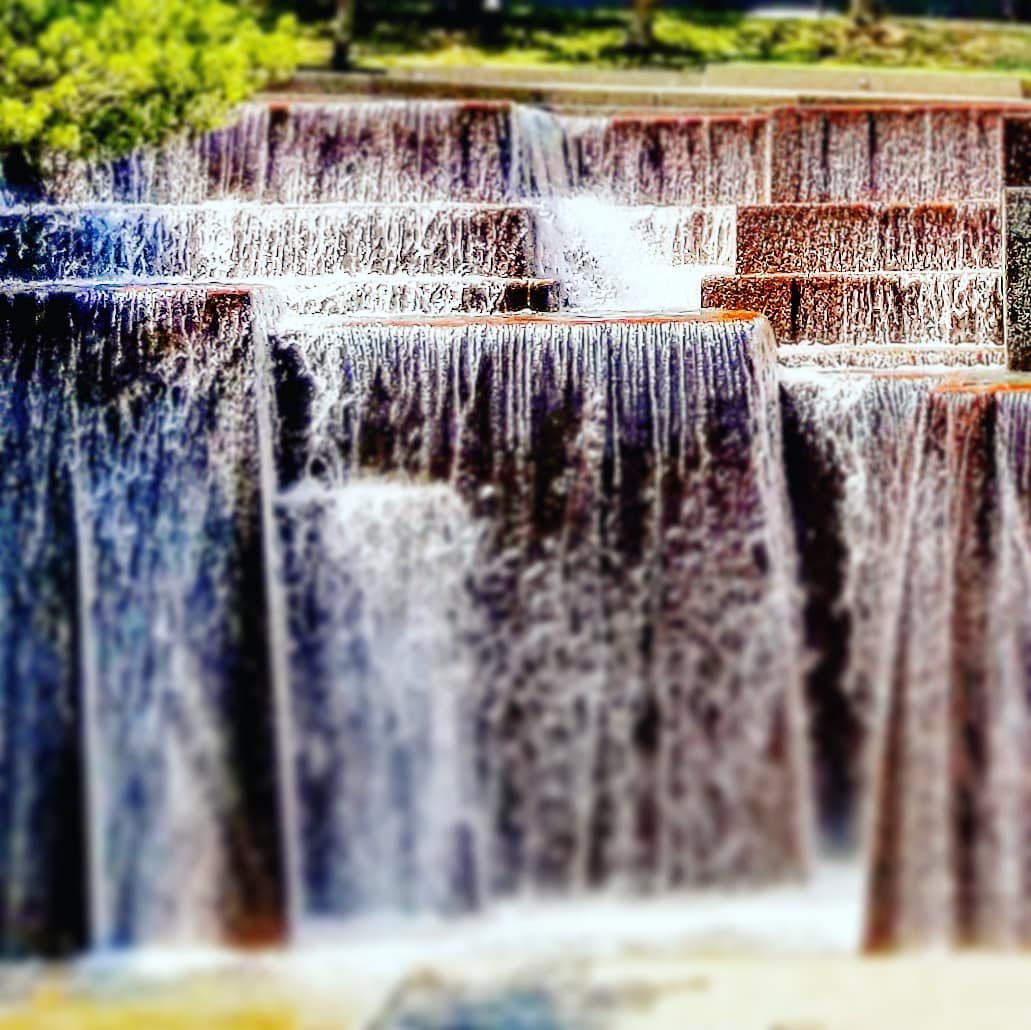 A cascading waterfall in the Pacific Northwest.